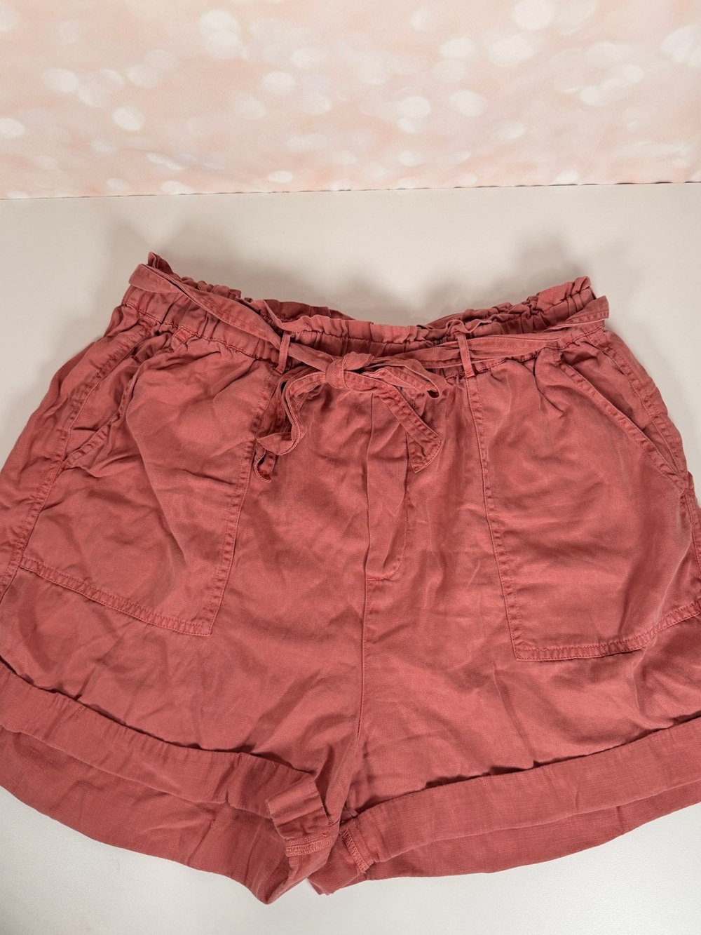 LUCKY BRAND Soft Orange Paperbag Waist Shorts